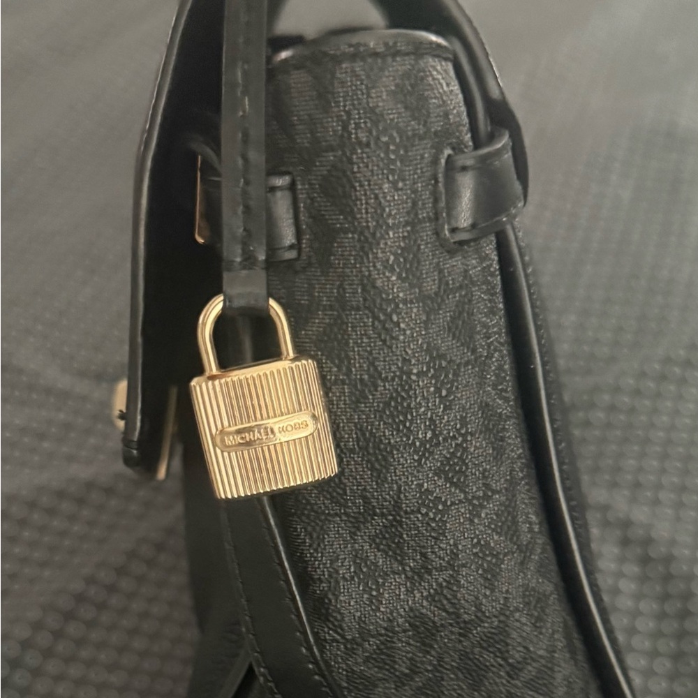 Michael Kors Black Tote with Gold Padlock
